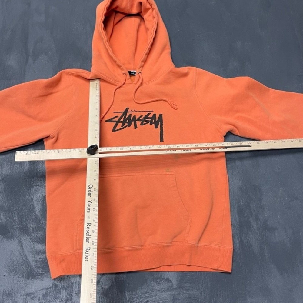 Big Logo Pullover Hoodie Men Medium Orange Stussy - Picture 8 of 11